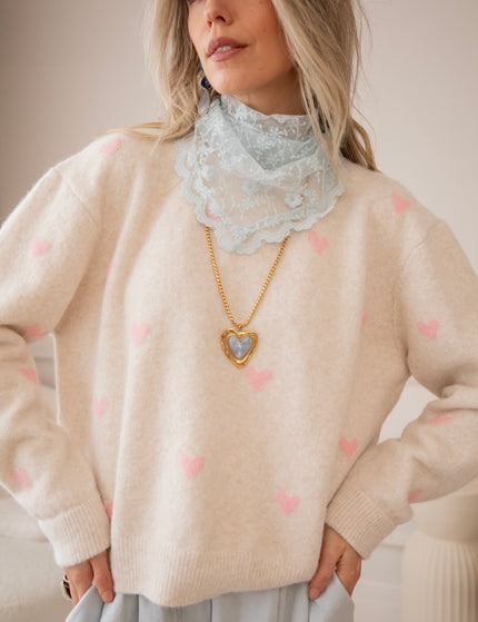 Sweetheart Beige/Baby Pink - Sweater
