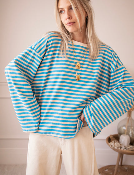 Sadie Stripe Beige/Blue - Longsleeve