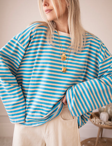 Sadie Stripe Beige/Blue - Longsleeve