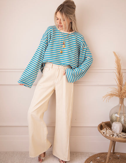 Sadie Stripe Beige/Blue - Longsleeve
