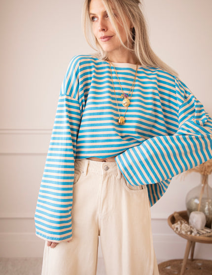 Sadie Stripe Beige/Blue - Longsleeve