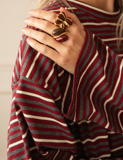 Retro Petals Gold/Brown - Ring