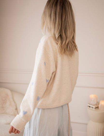 Sweetheart Beige/Baby Blue - Sweater