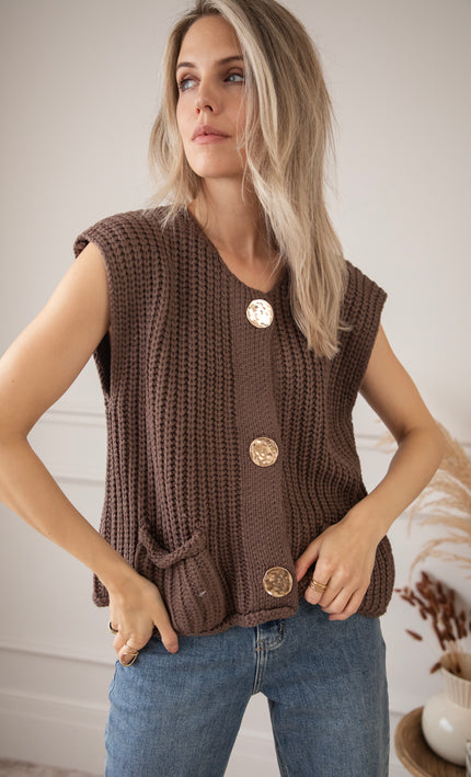 Anita Knit Brown - Cardigan