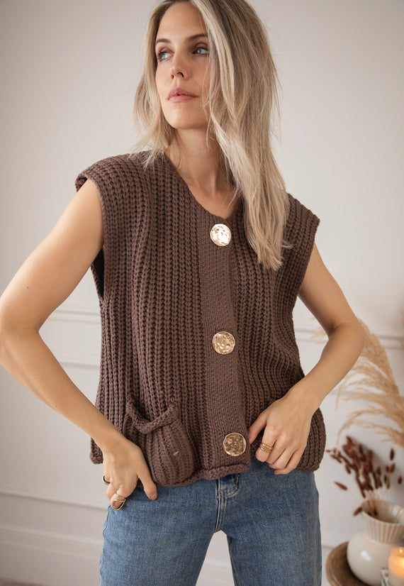 Anita Knit Brown - Vest