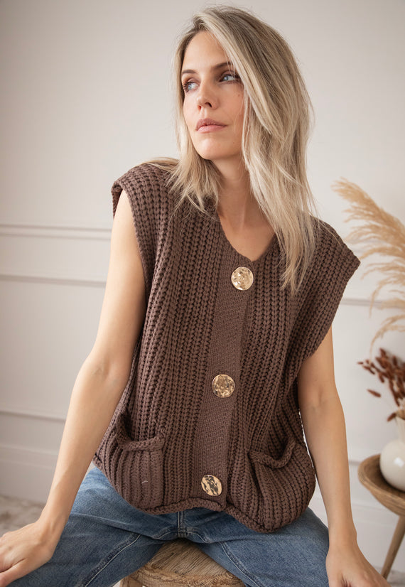 Anita Knit Brown - Vest