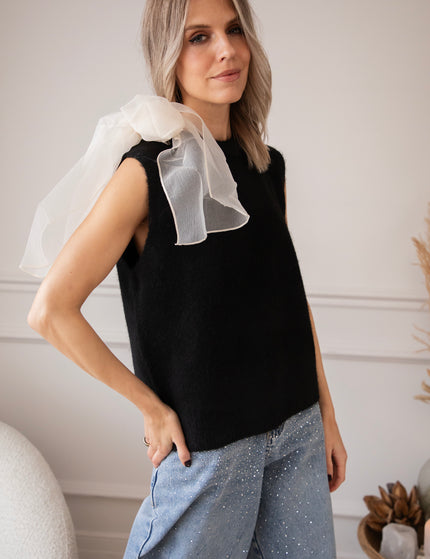 Knit Knot Black - Debardeur