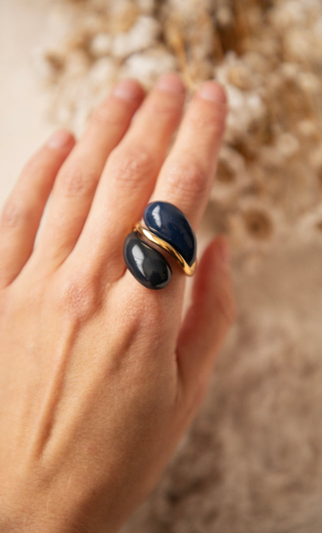 All Around Gold/Dark Blue - Ring