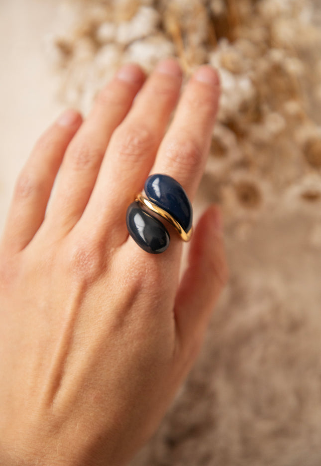 All Around Gold/Dark Blue - Ring