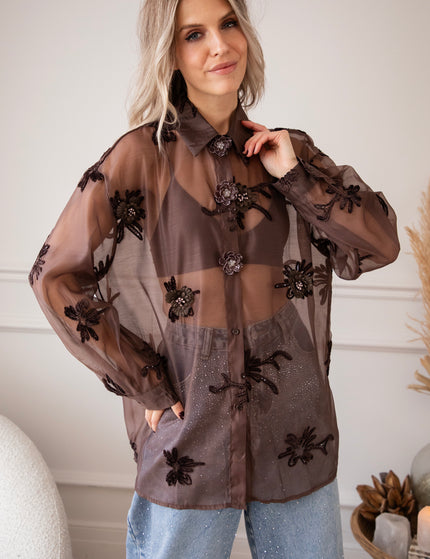 Bluse - Floral Muse - Choco