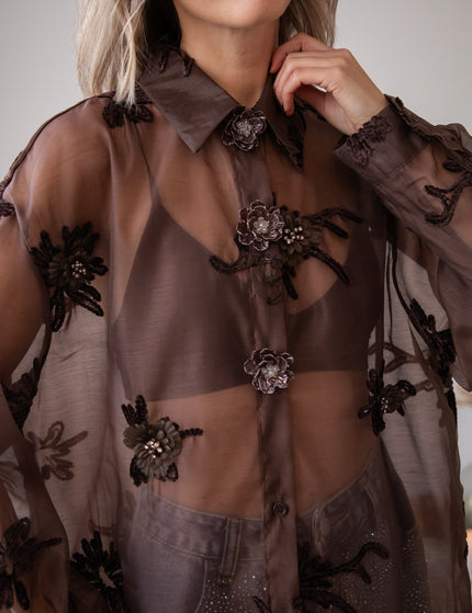 Bluse - Floral Muse - Choco