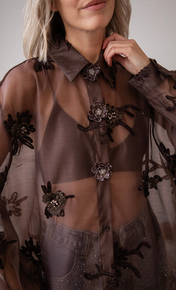 Bluse - Floral Muse - Choco