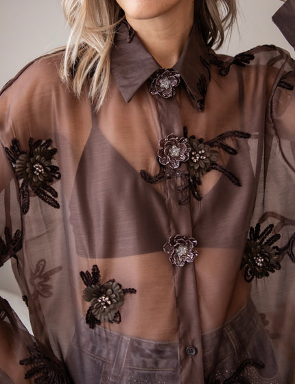 Bluse - Floral Muse - Choco
