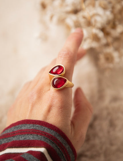 Side By Side Gold/Wine - Ring