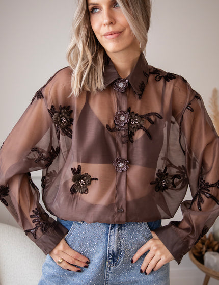 Bluse - Floral Muse - Choco