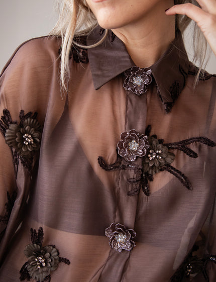 Bluse - Floral Muse - Choco