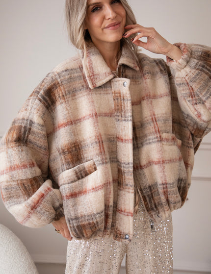 Grid To Go Beige/Bordeaux - Jacket