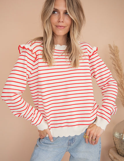 Rylie Stripe Red - Sweater