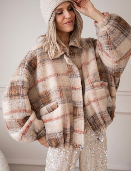 Grid To Go Beige/Bordeaux - Jacket