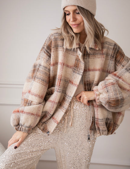 Grid To Go Beige/Bordeaux - Jacket