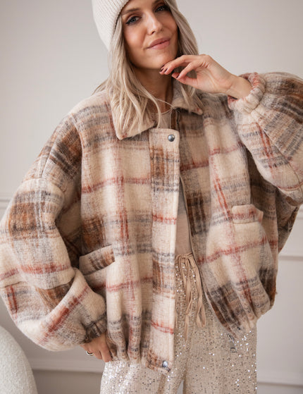 Grid To Go Beige/Bordeaux - Jacket