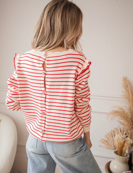 Pullover - Rylie Stripe - Rot