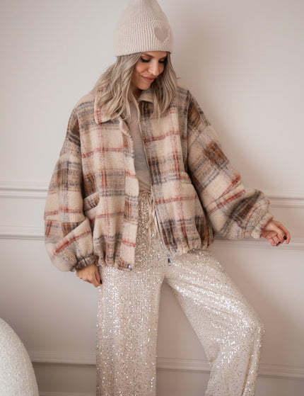 Grid To Go Beige/Bordeaux - Jacket