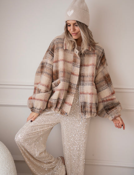 Grid To Go Beige/Bordeaux - Jacket