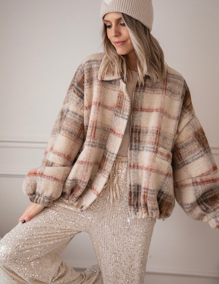 Grid To Go Beige/Bordeaux - Jacket