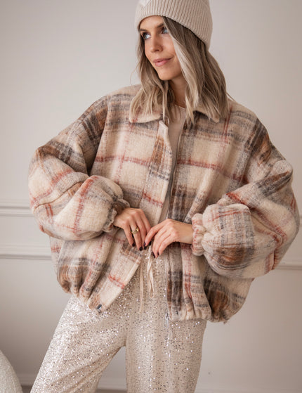 Grid To Go Beige/Bordeaux - Jacket