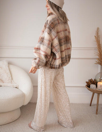 Grid To Go Beige/Bordeaux - Jacket