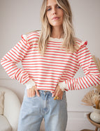 Rylie Stripe Red - Sweater