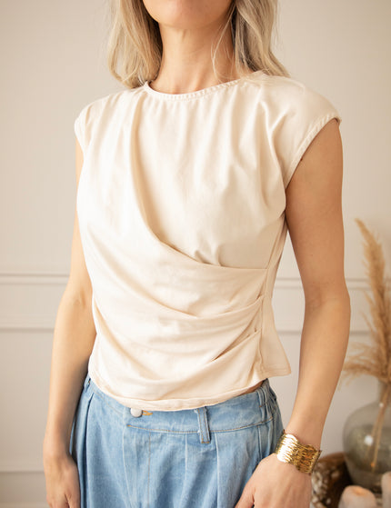 Patsy Pleated Beige - Top