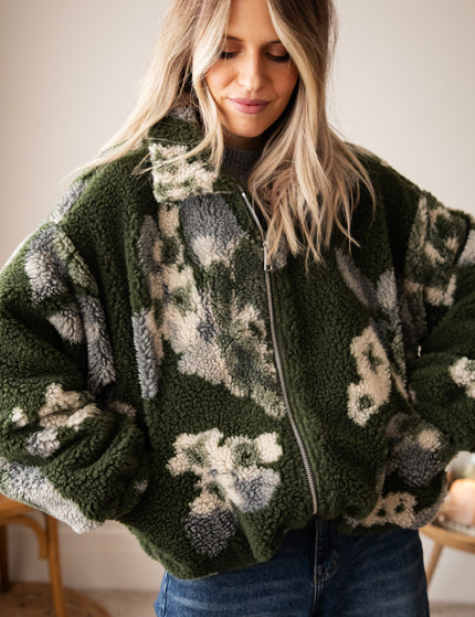 Flower Crush Teddy Khaki/Grey - Jacket