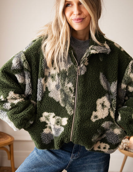 Flower Crush Teddy Khaki/Grey - Jacket