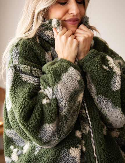Flower Crush Teddy Khaki/Grey - Jacket