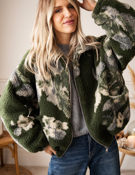 Flower Crush Teddy Khaki/Grey - Jacket