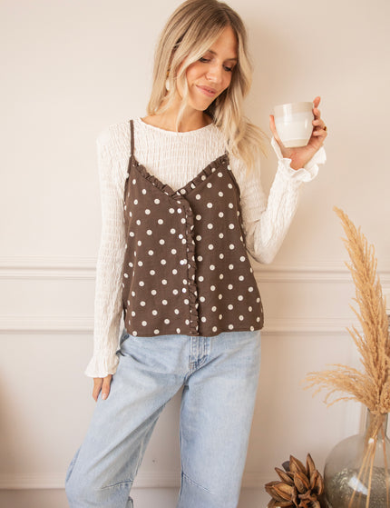 Dora Dot Brown/Off White - Top