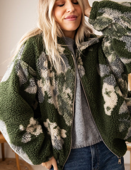 Flower Crush Teddy Khaki/Grey - Jacket