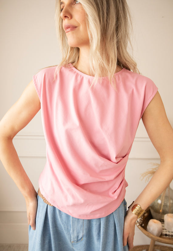 Patsy Pleated Sweet Pink - Top