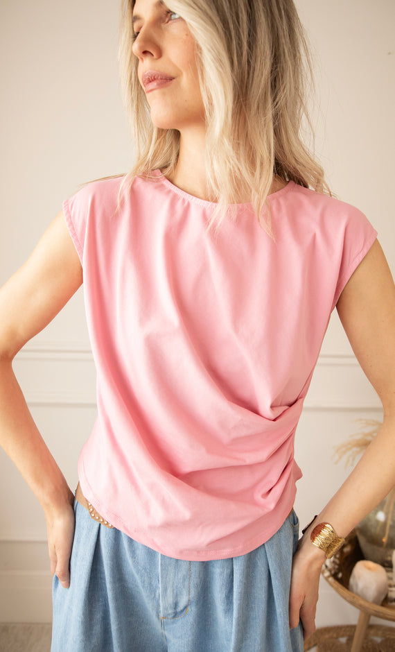 Patsy Pleated Sweet Pink - Top