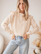 Rylie Stripe Taupe - Sweater