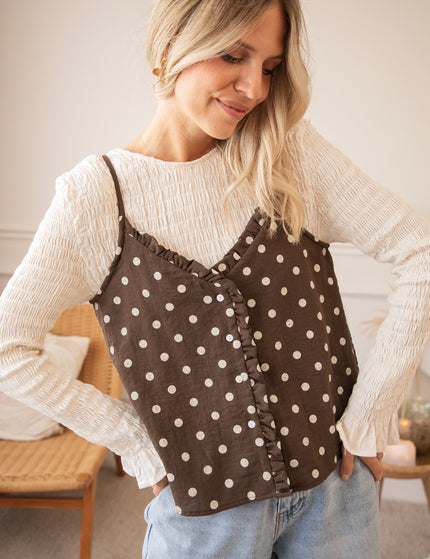 Dora Dot Brown/Off White - Top