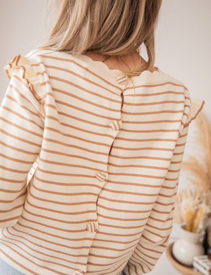 Rylie Stripe Taupe - Sweater