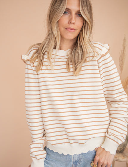 Rylie Stripe Taupe - Sweater