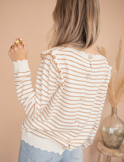 Rylie Stripe Taupe - Sweater