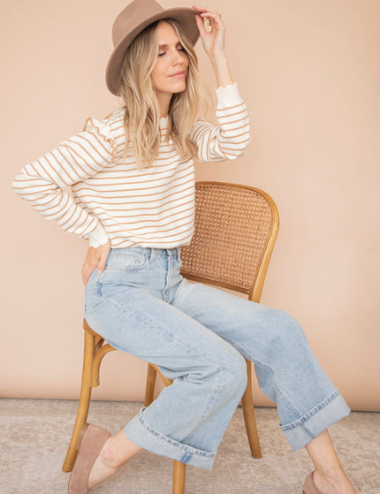 Rylie Stripe Taupe - Sweater