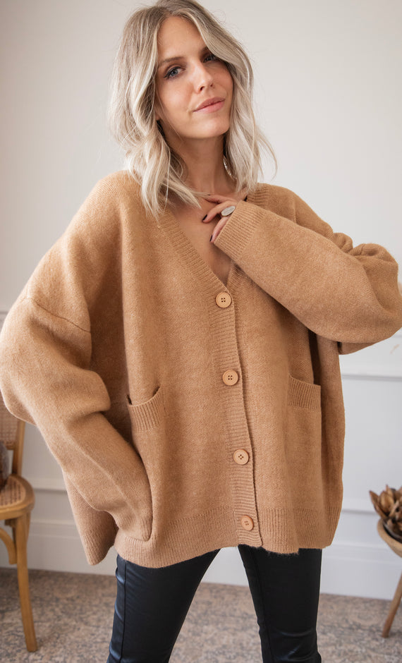 Baggy Lee Camel - Cardigan