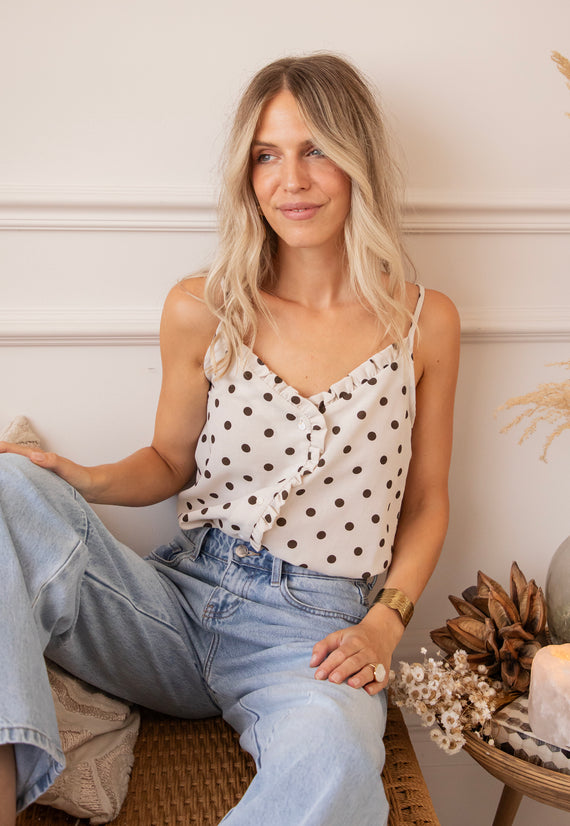 Dora Dot Beige/Brown - Top