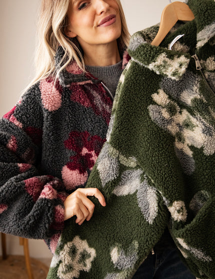 Flower Crush Teddy Khaki/Grey - Jacket